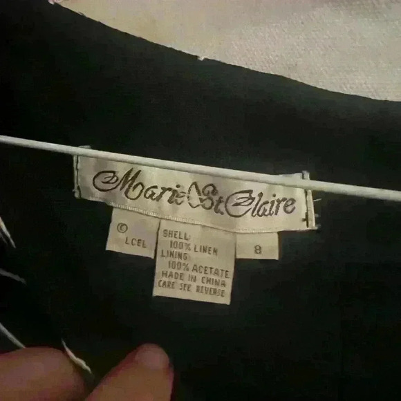 Marie St Claire dress black with white embroidery 8. Sleeveless exc condition - Picture 3 of 8